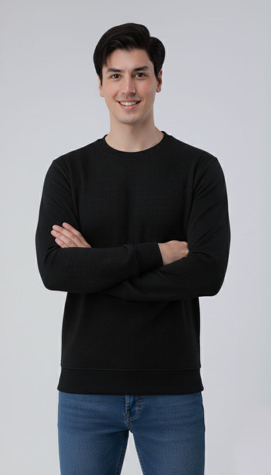 Black Textured Sweatshirt