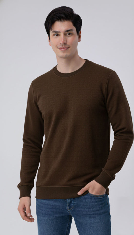 Brown Textured Sweatshirt
