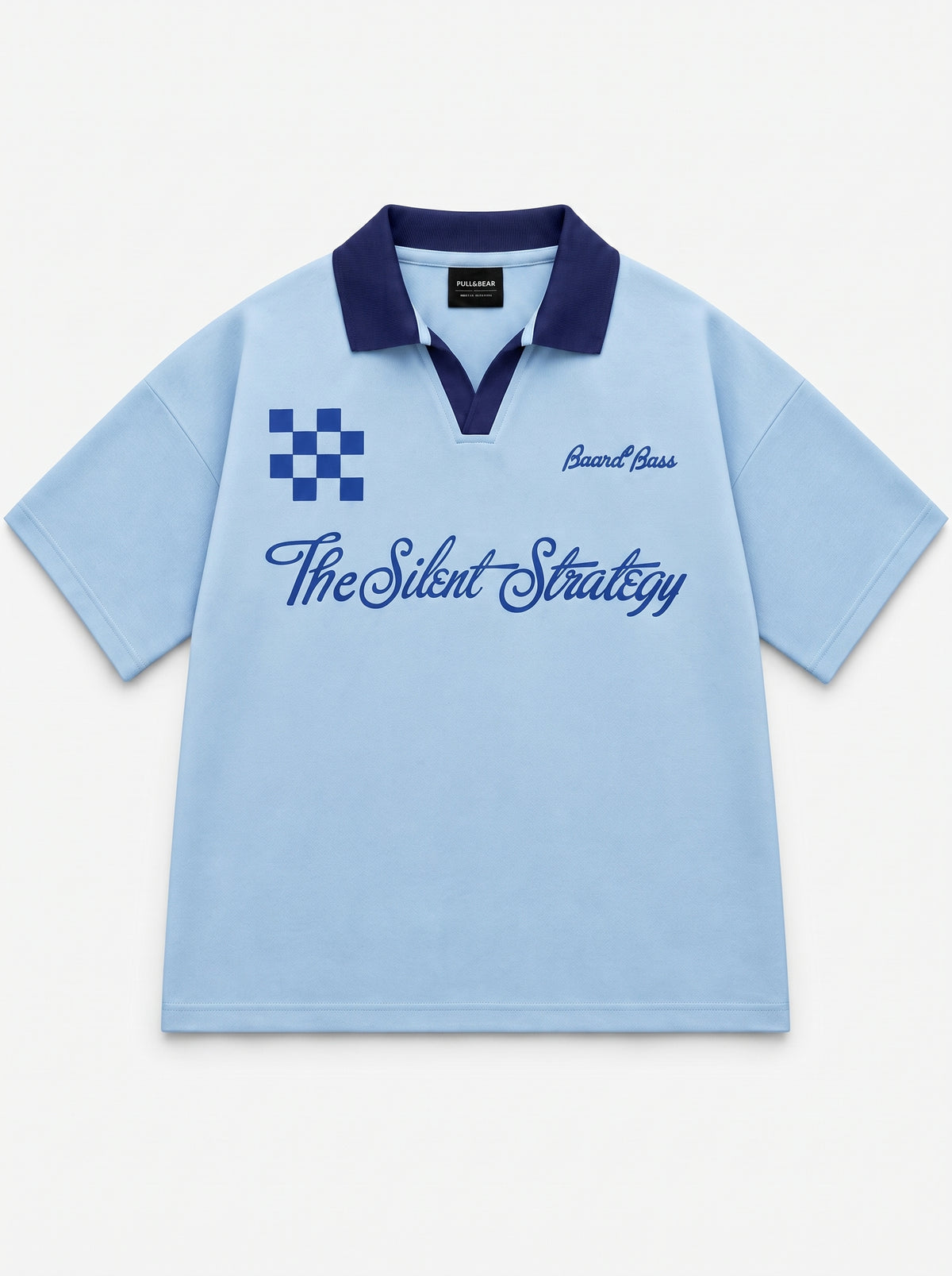 Oversize Interlock Sky Blue Polo - Silent Strategy