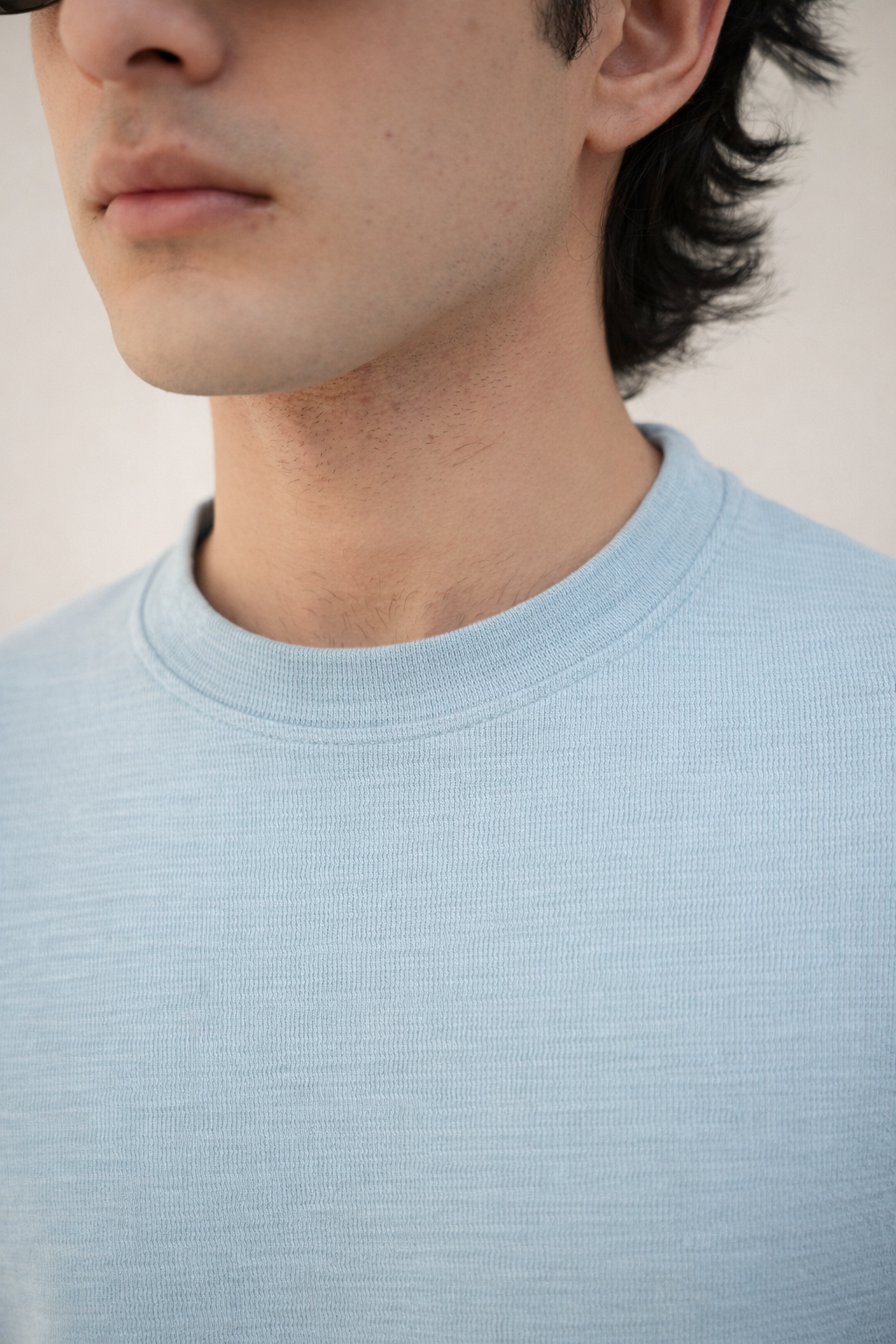 Slub Cotton Oversized Smoky Blue - Heavy GSM