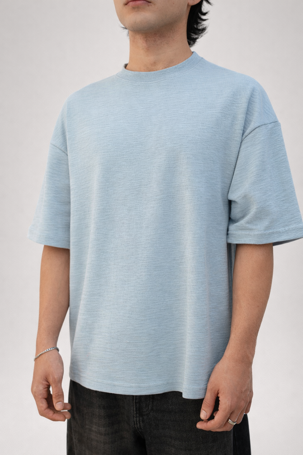 Slub Cotton Oversized Smoky Blue - Heavy GSM