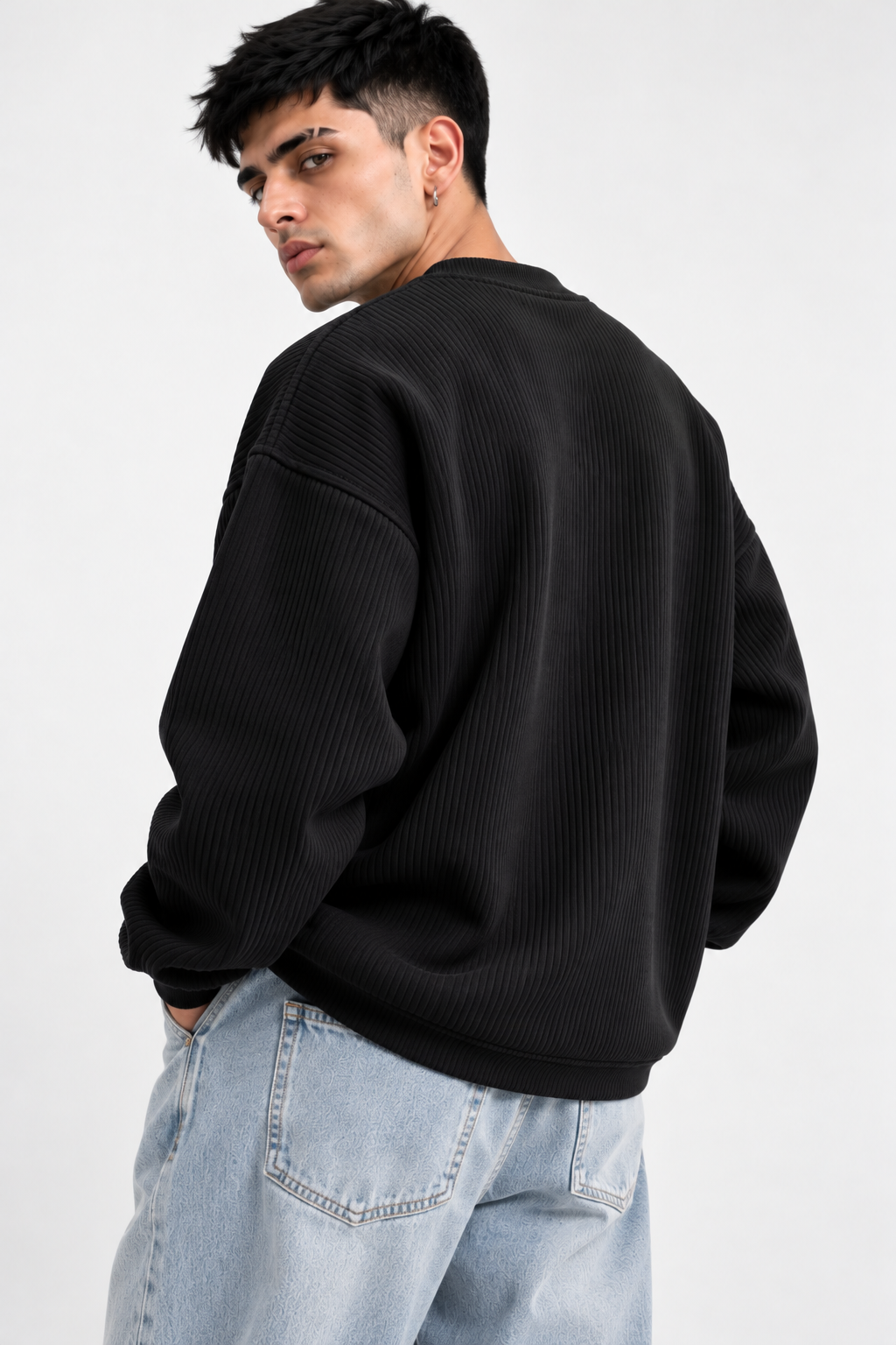 Oversize Knitted Sweaters - Black