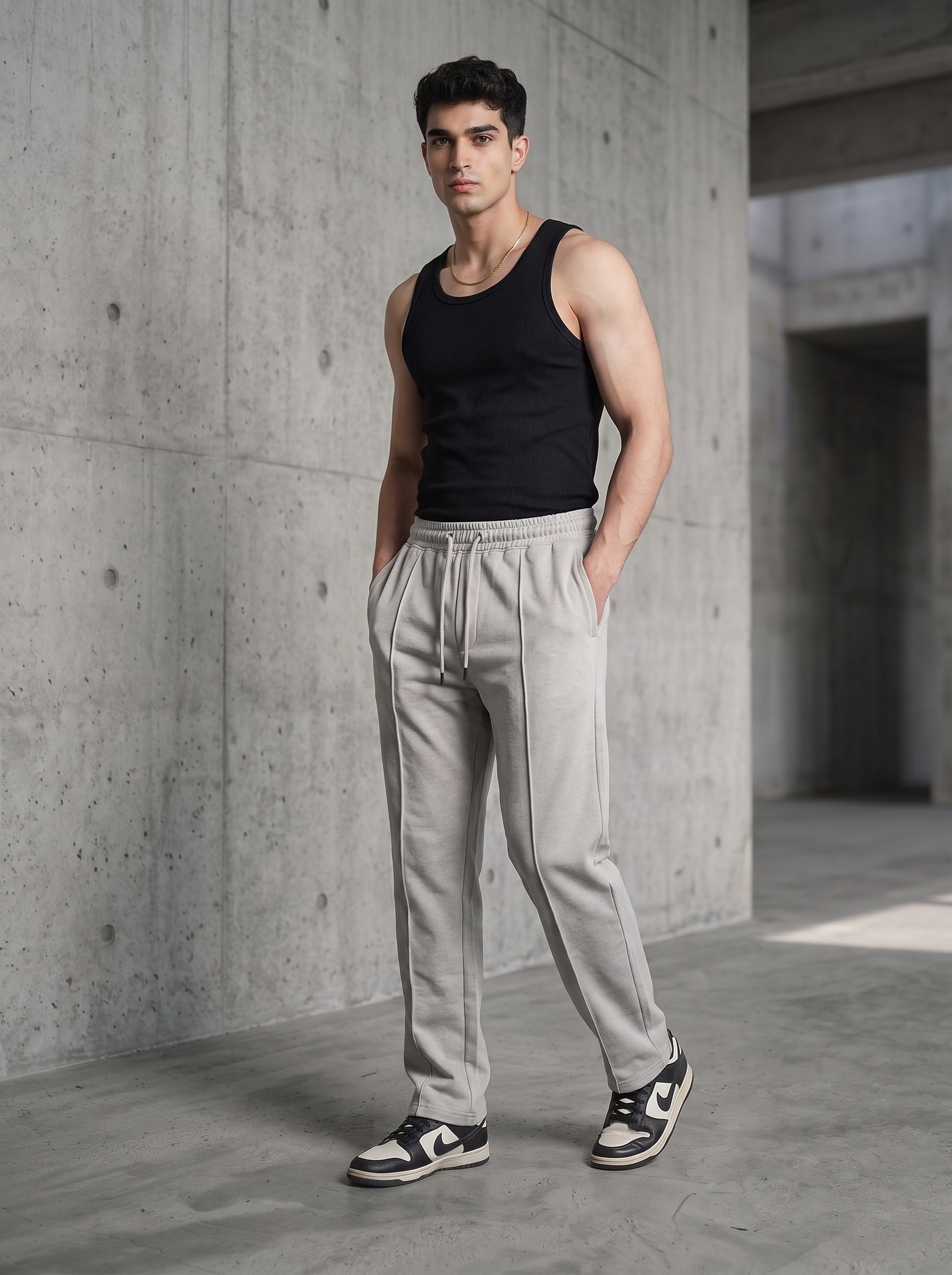 Light Grey Straight Fit Trouser
