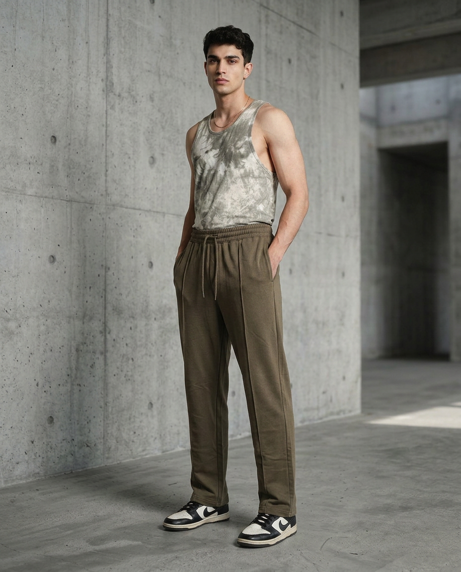 Olive Straight Fit Trouser
