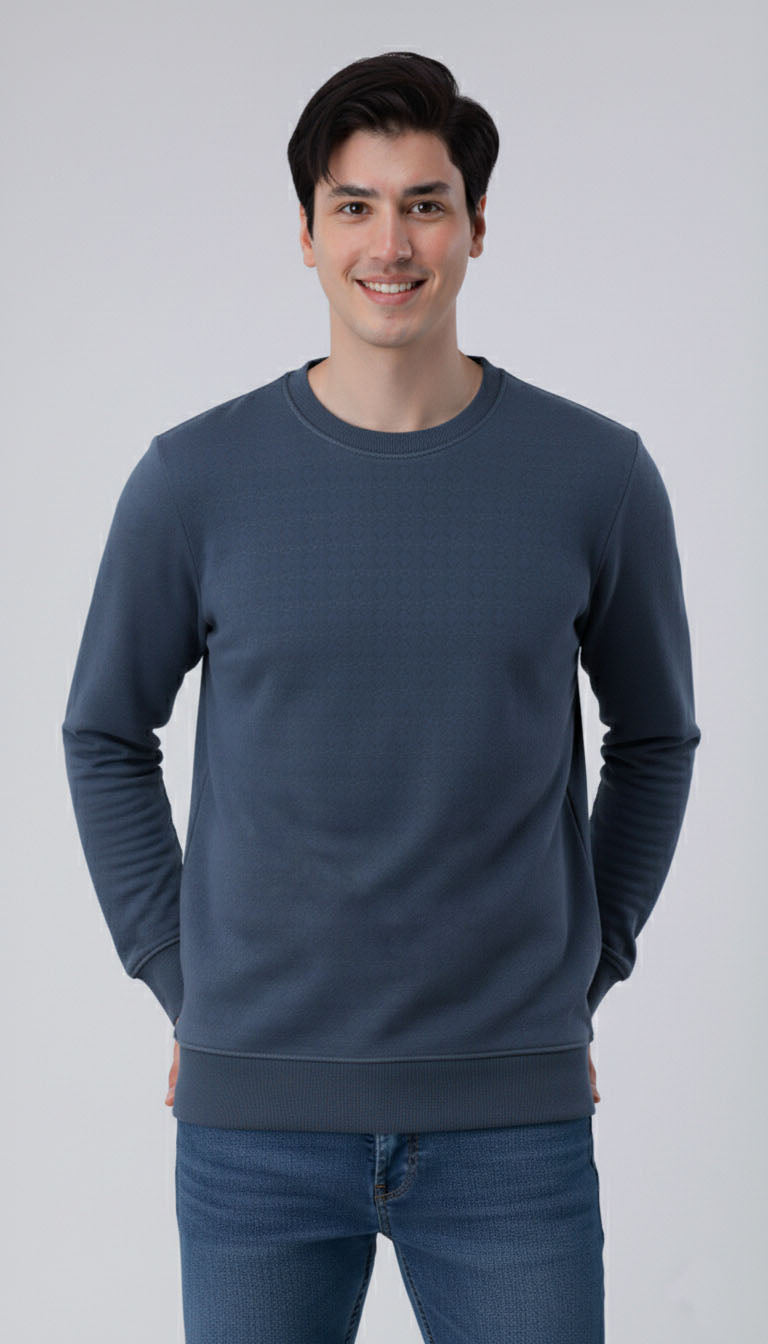 Denium Blue Stretch Textured F/S