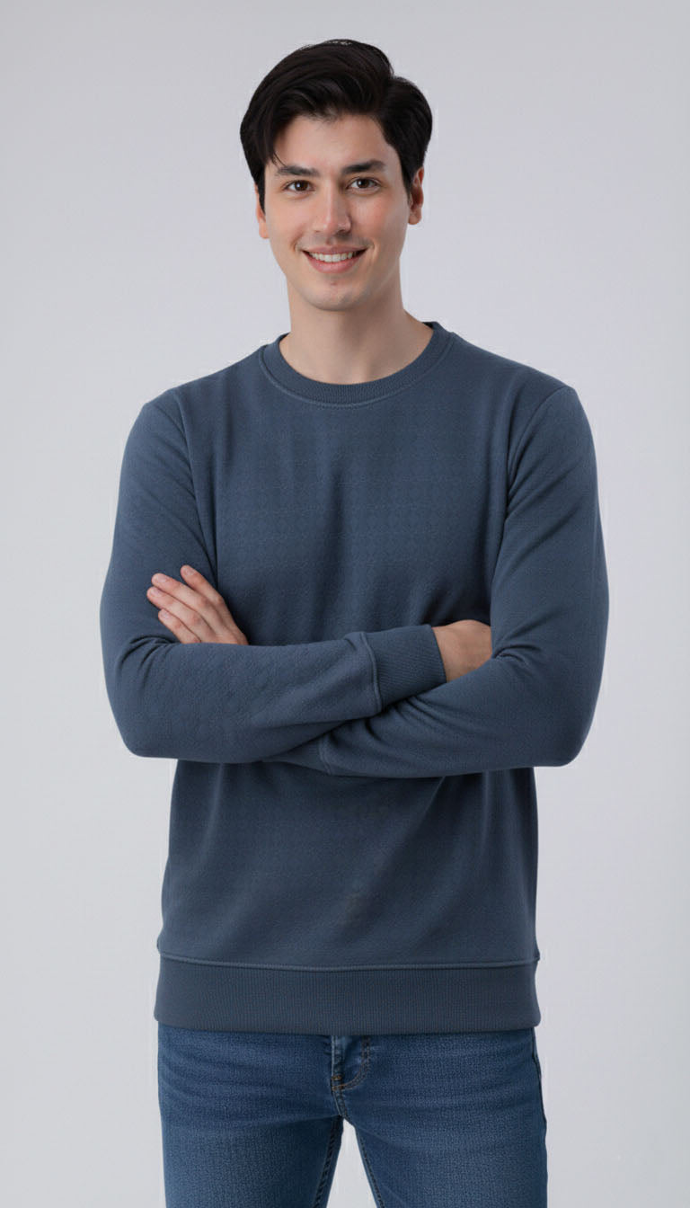 Denium Blue Stretch Textured F/S