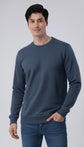 Denium Blue Textured Sweatshirt
