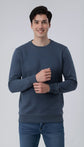 Denium Blue Textured Sweatshirt
