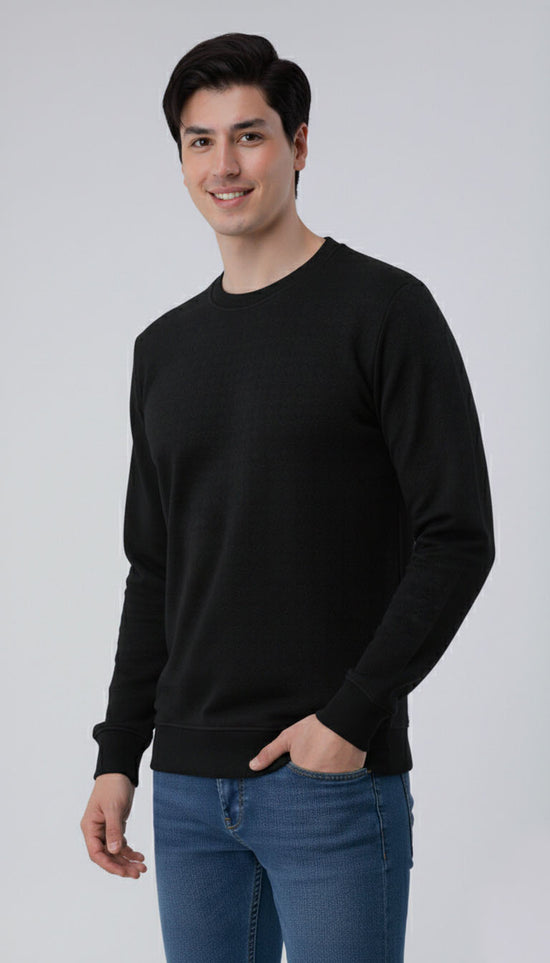 Black Textured Sweatshirt