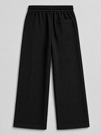 Waffle Knit Baggy Trouser - Black