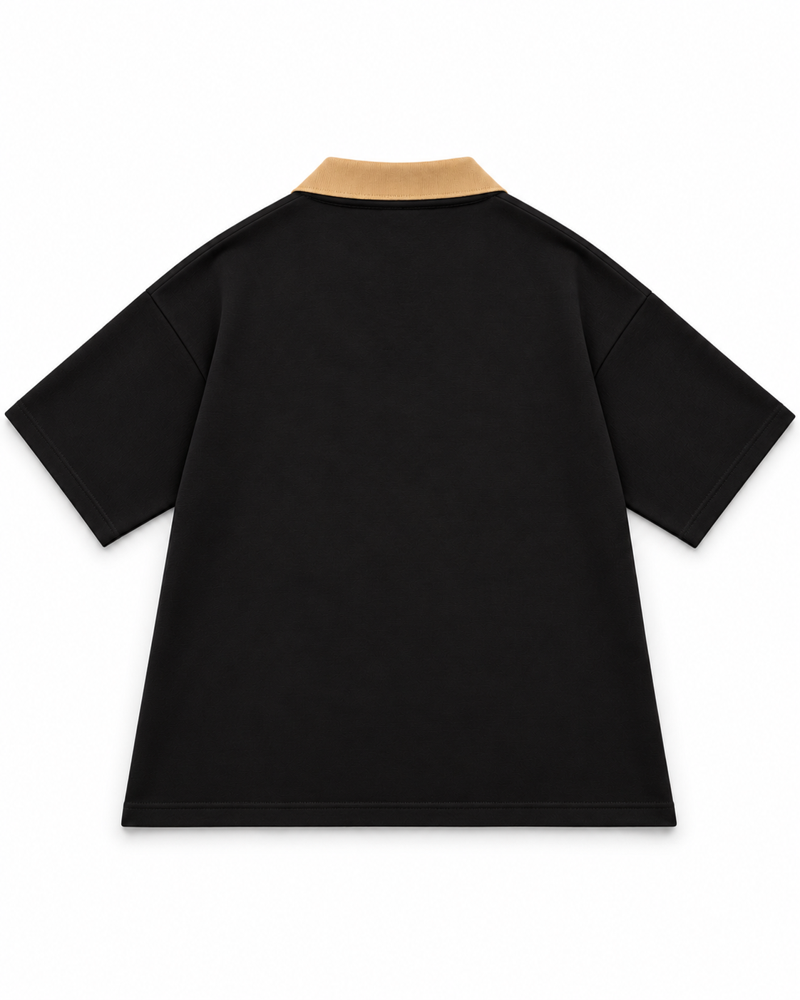 Oversize Interlock Black Polo - Silent Strategy