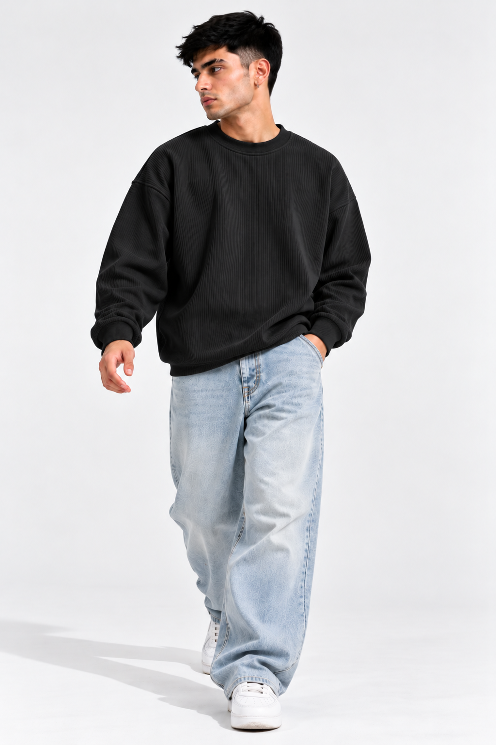 Oversize Knitted Sweaters - Black