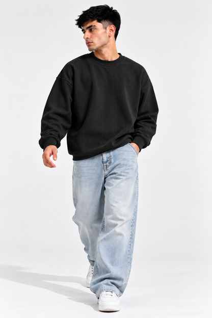 Oversize Knitted Sweaters - Black