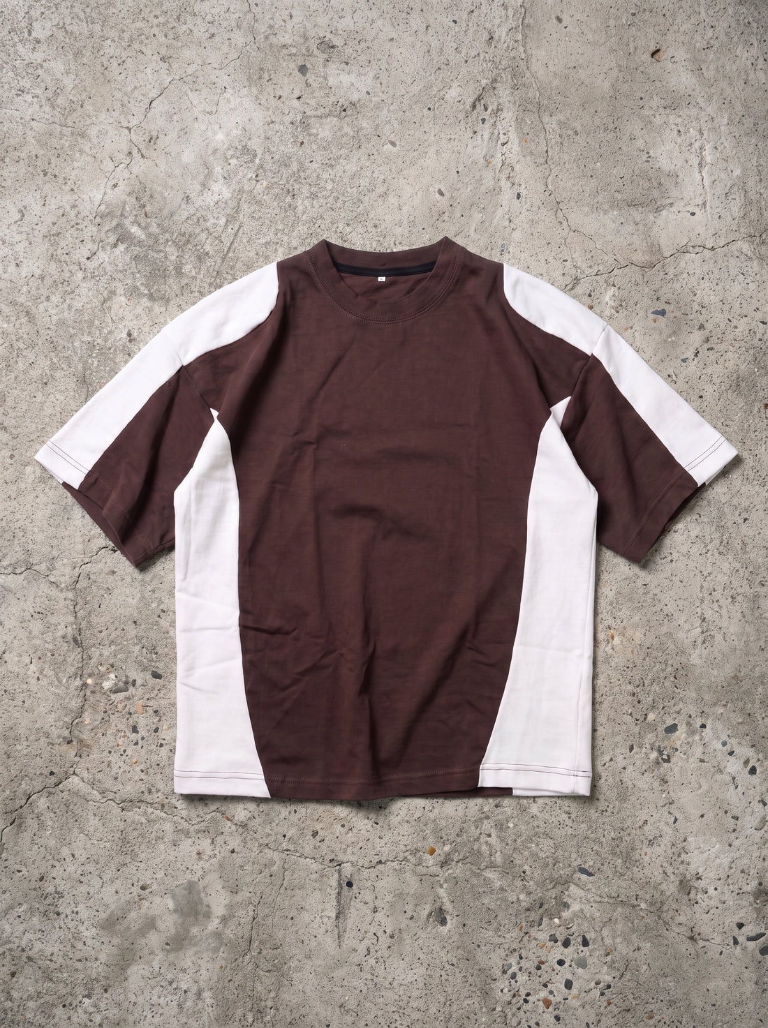 Brown Panel Oversize Tshirt
