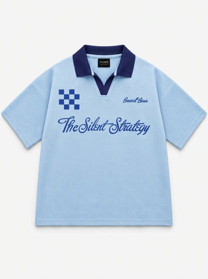 Oversize Interlock Sky Blue Polo - Silent Strategy