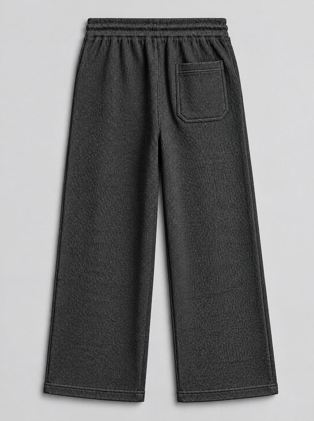 Waffle Knit Baggy Trouser - Charcoal
