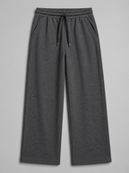 Waffle Knit Baggy Trouser - Charcoal