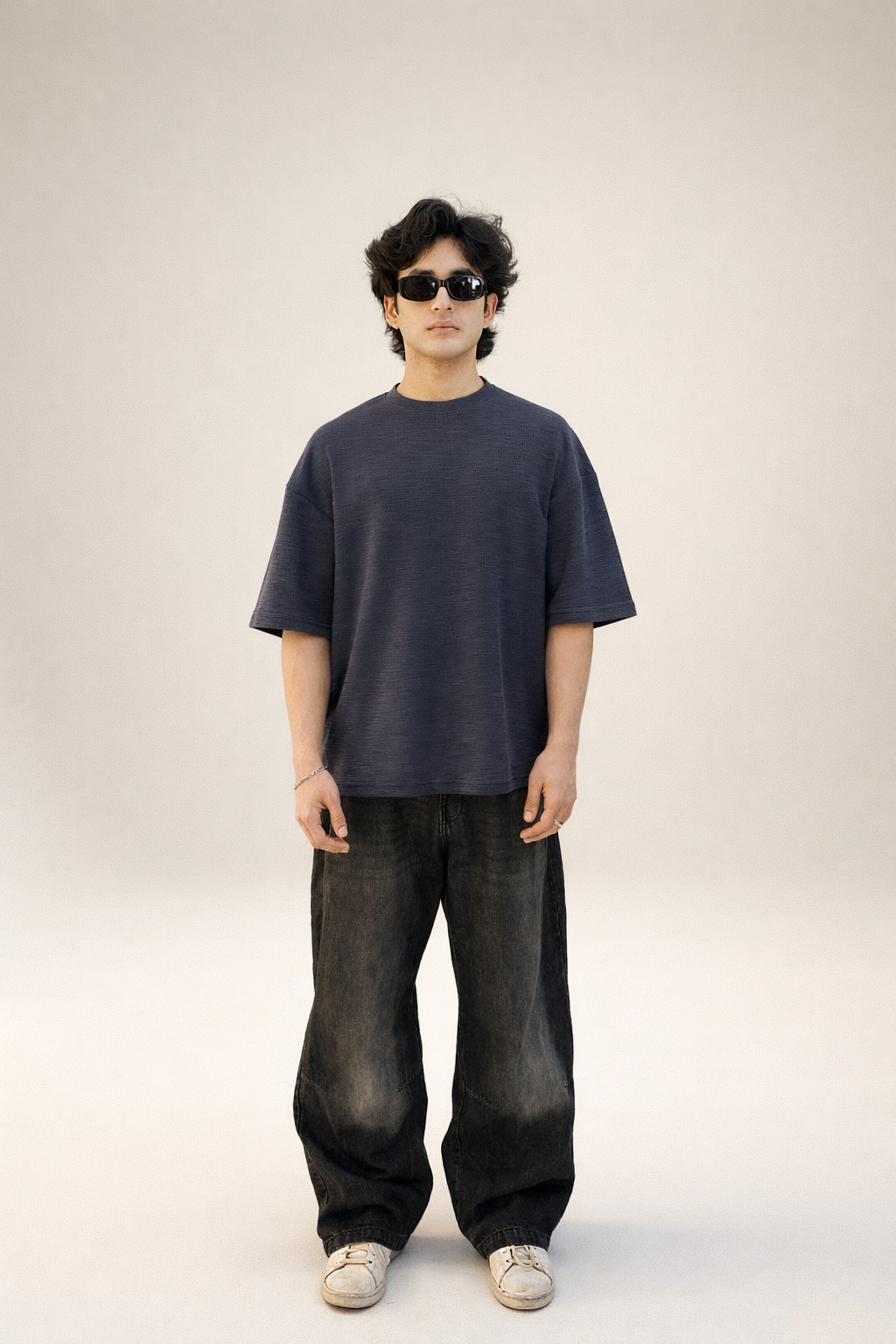 Slub Cotton Oversized Navy - Heavy GSM