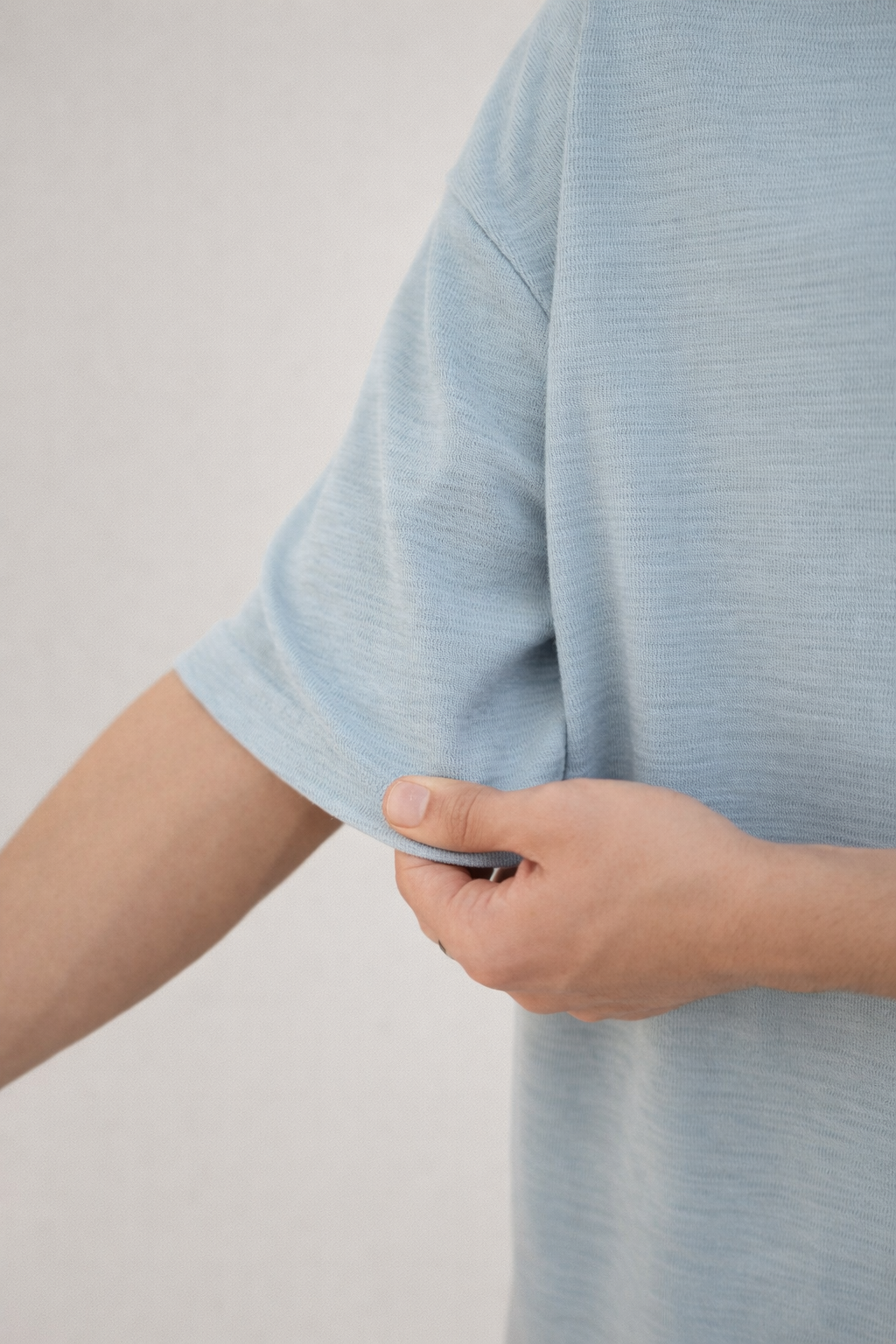 Slub Cotton Oversized Smoky Blue - Heavy GSM