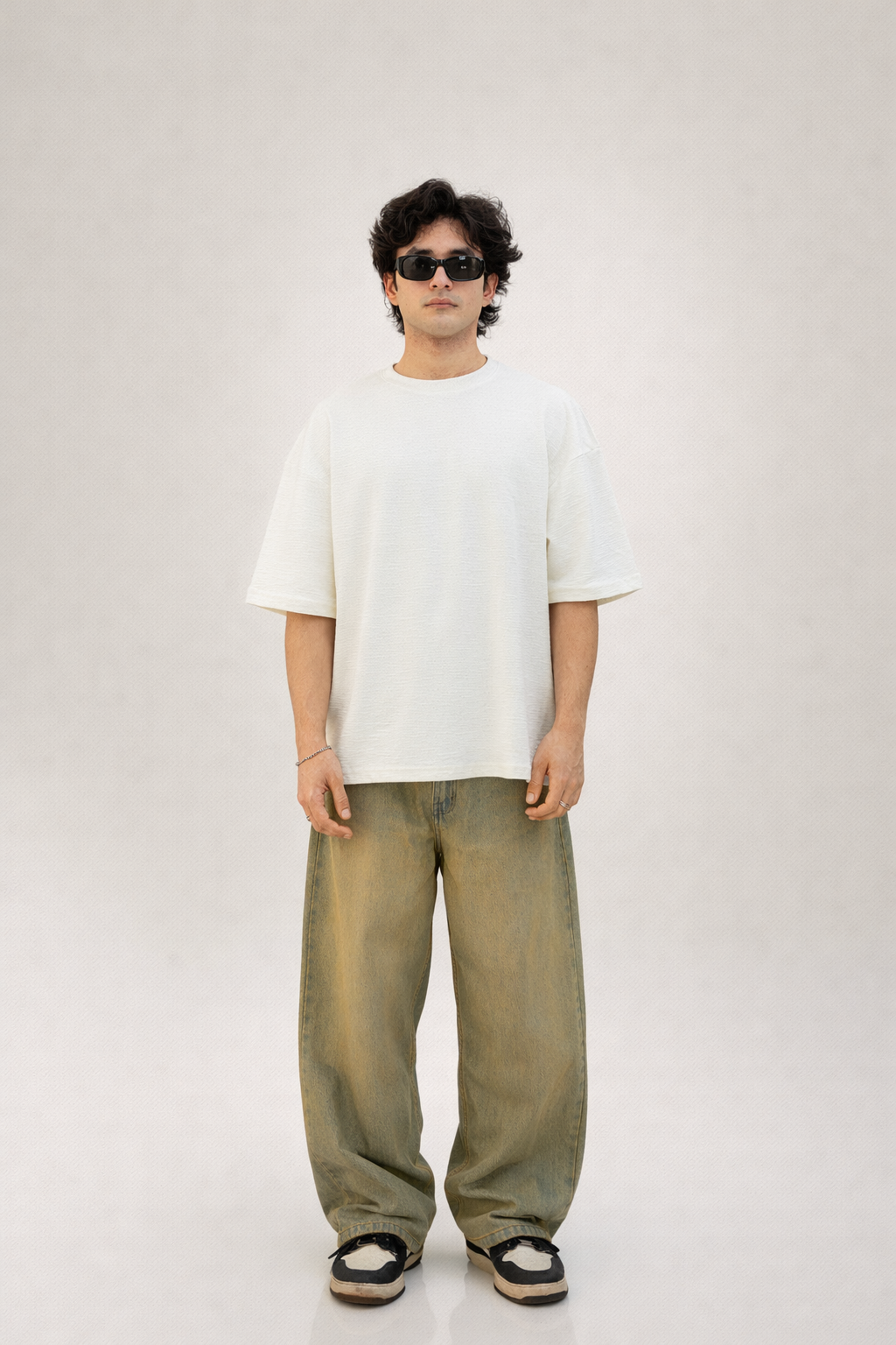 Slub Cotton Oversized Pearl White - Heavy GSM