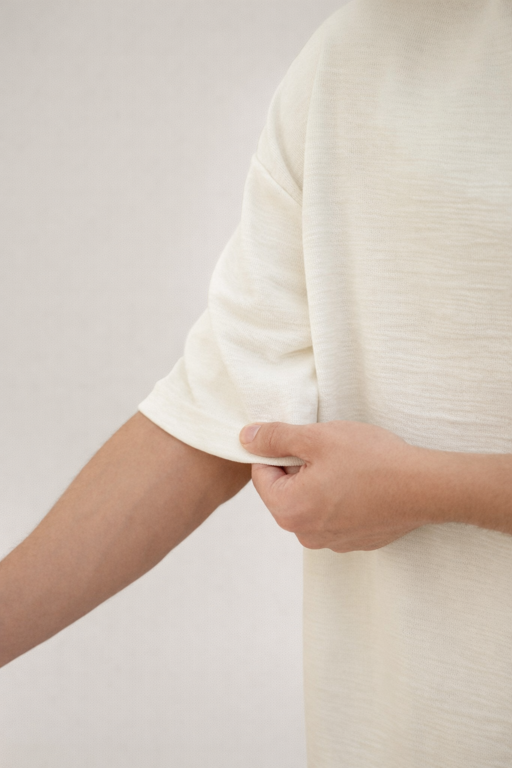 Slub Cotton Oversized Pearl White - Heavy GSM