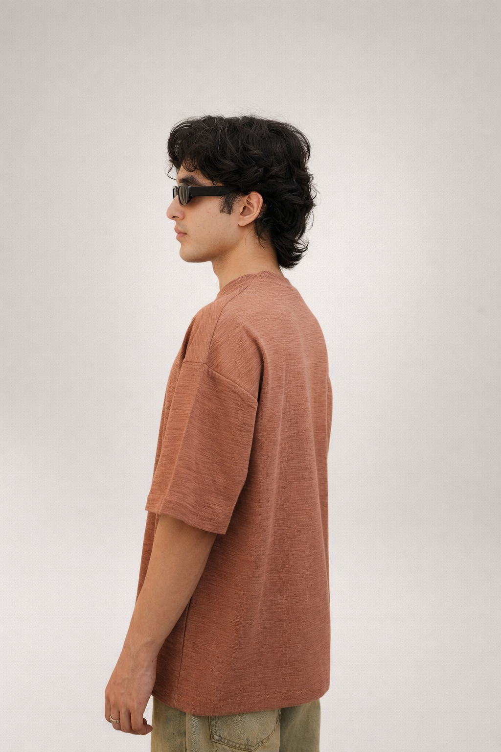 Slub Cotton Oversized Brick Brown - Heavy GSM