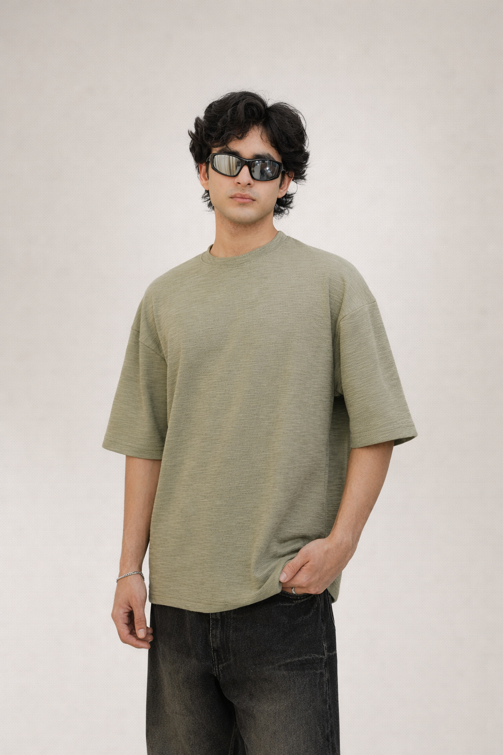 Slub Cotton Oversized Mint Green - Heavy GSM