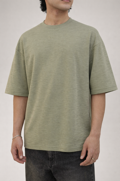 Slub Cotton Oversized Mint Green - Heavy GSM