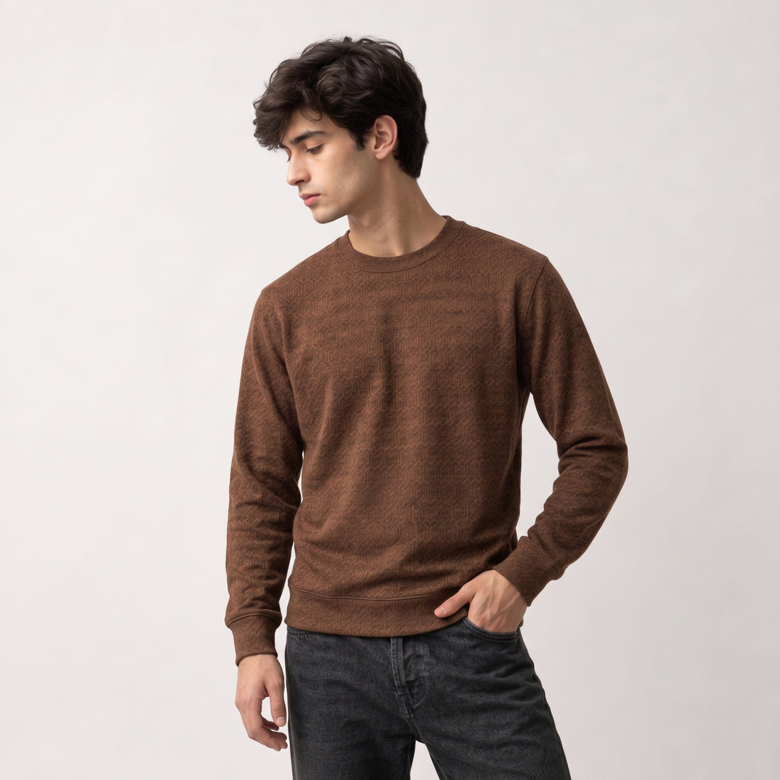 Brown Stretch Textured F/S