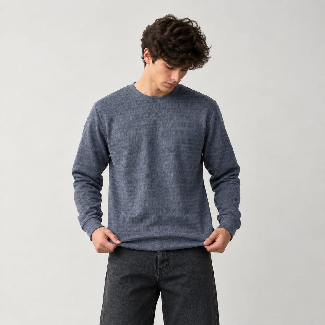 Denium Blue Stretch Textured F/S