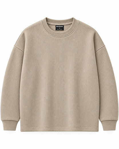 Oversize Knitted Sweaters - Beige