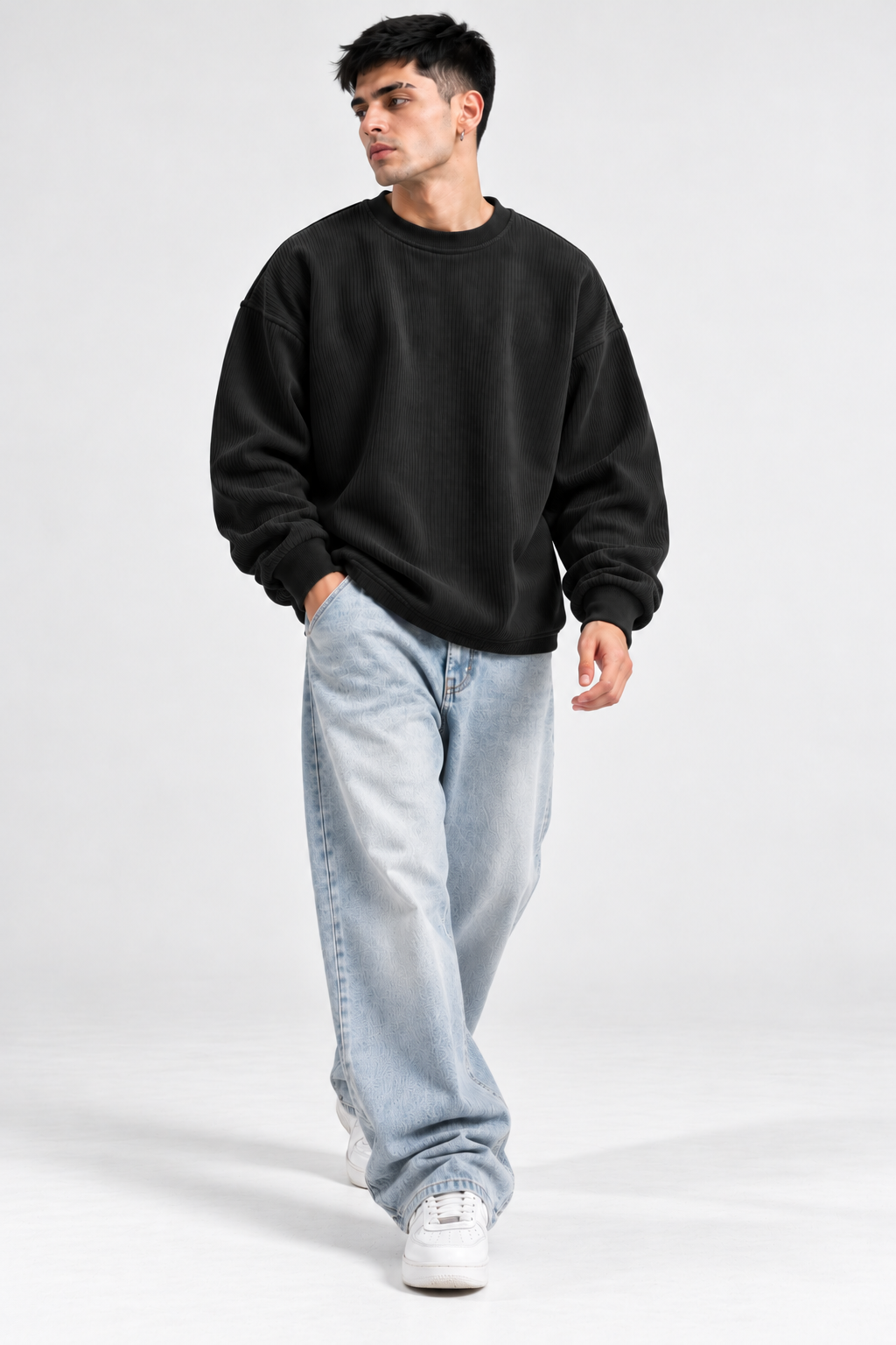 Oversize Knitted Sweaters - Black