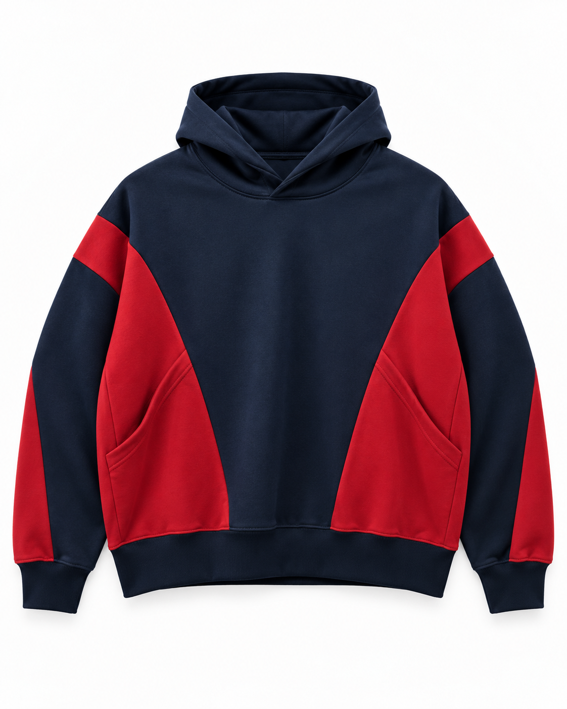 Oversized Colorblock Hoodie - Midnight