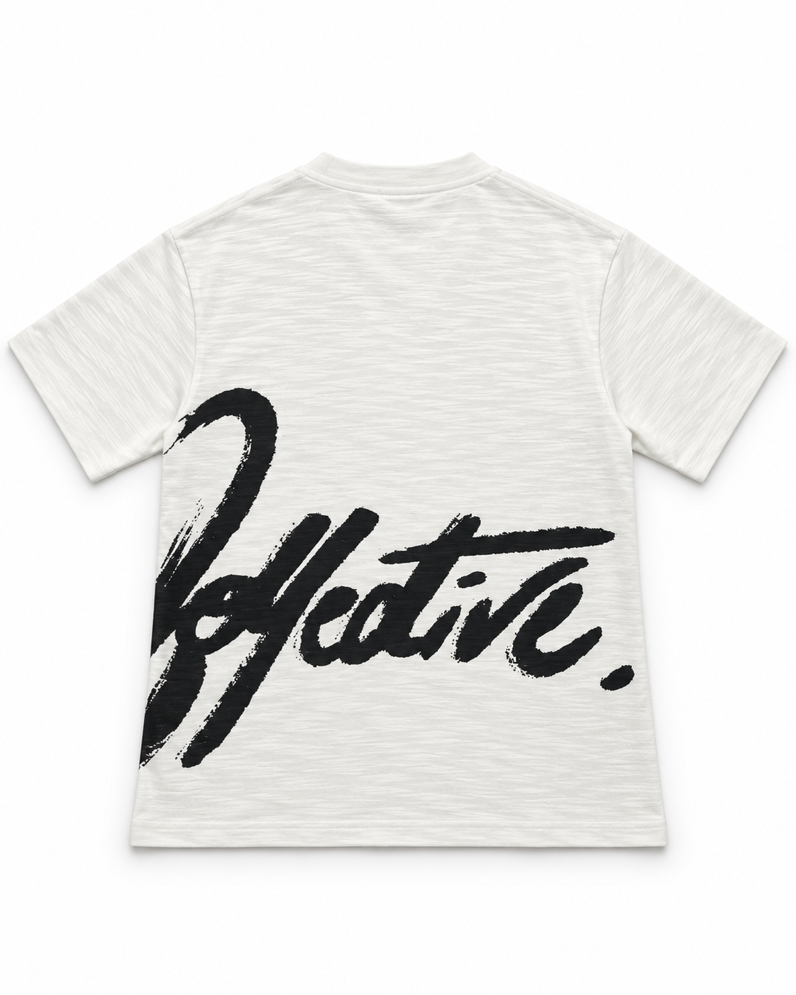 Oversize Off White Textured Tshirt - Script
