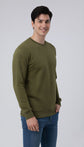Olive Textured Sweatshirt