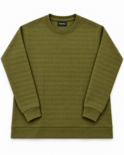 Olive Stretch Textured F/S
