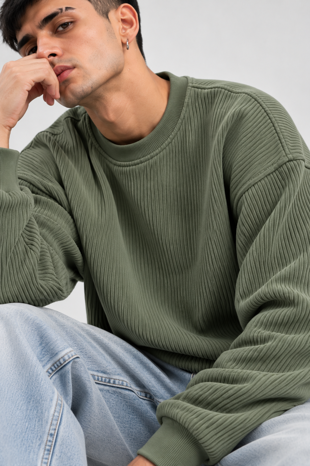 Oversize Knitted Sweaters - Sage Green