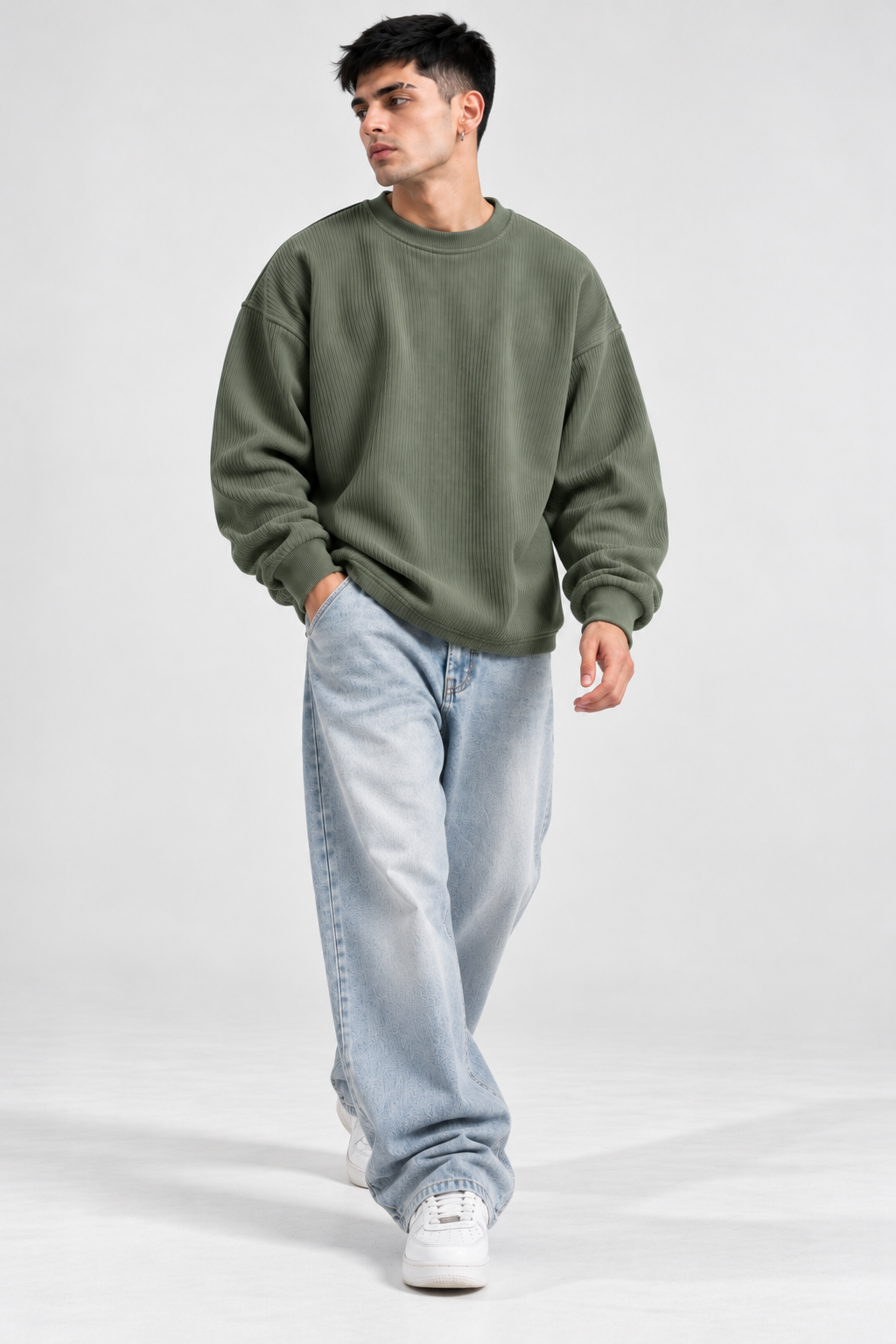 Oversize Knitted Sweaters - Sage Green