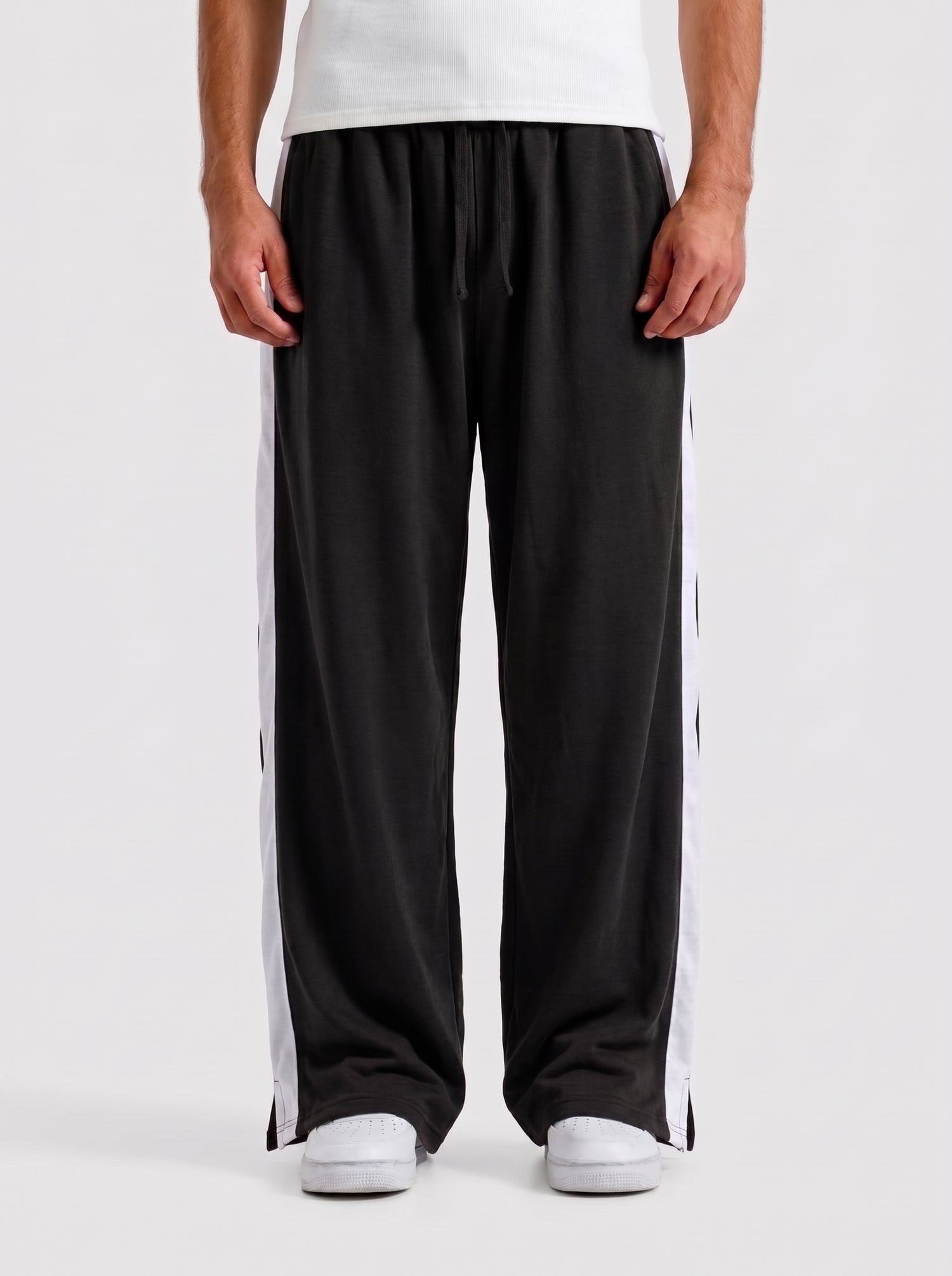 Black Side Strip Baggy Trouser