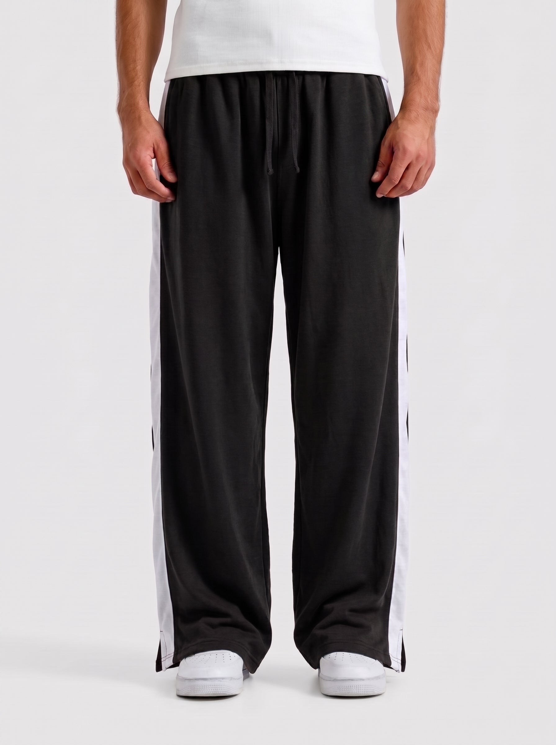 Black Side Strip Baggy Trouser