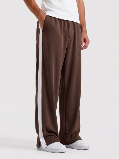 Dark Brown Side Strips Baggy Trouser