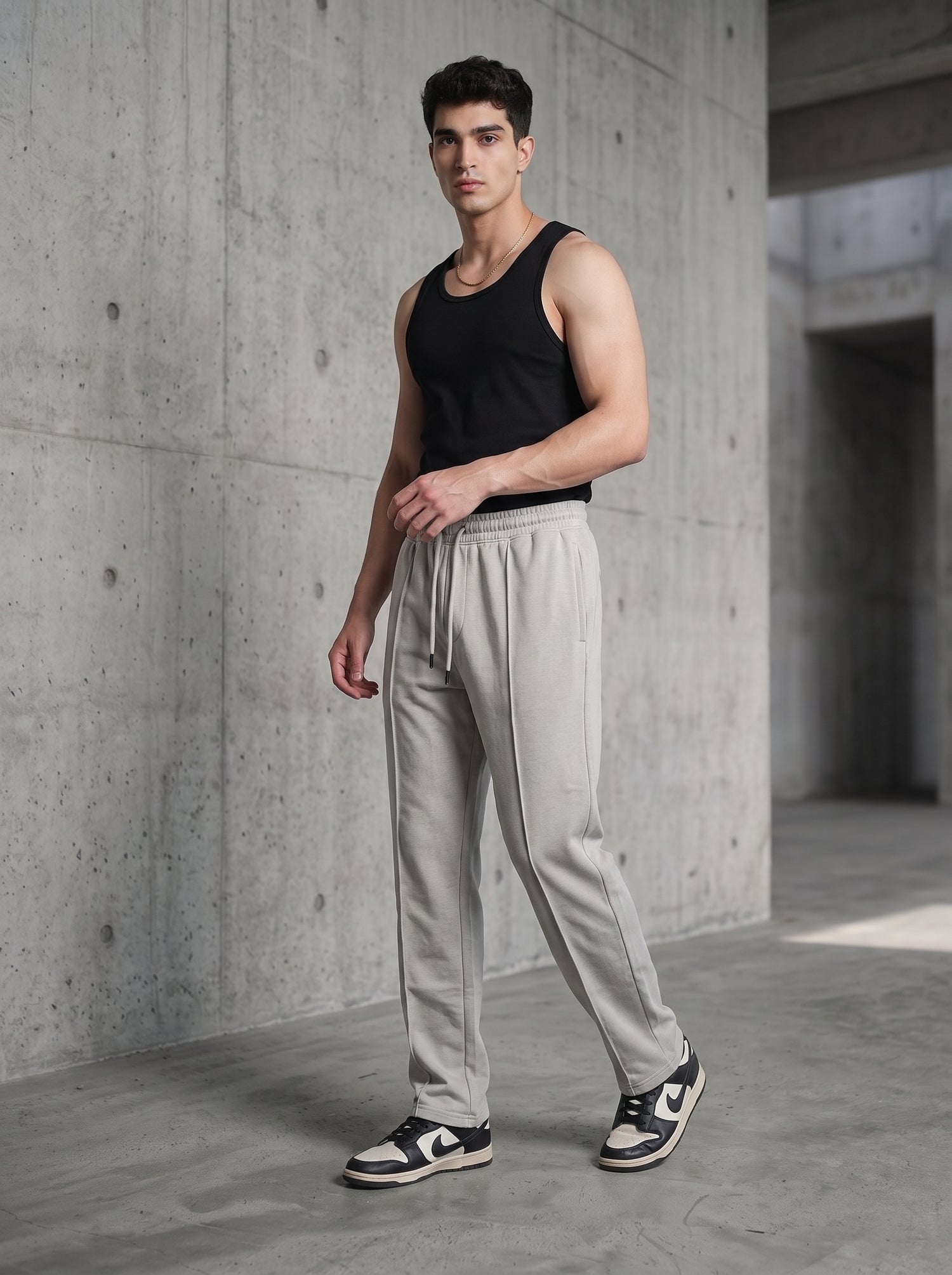 Light Grey Straight Fit Trouser