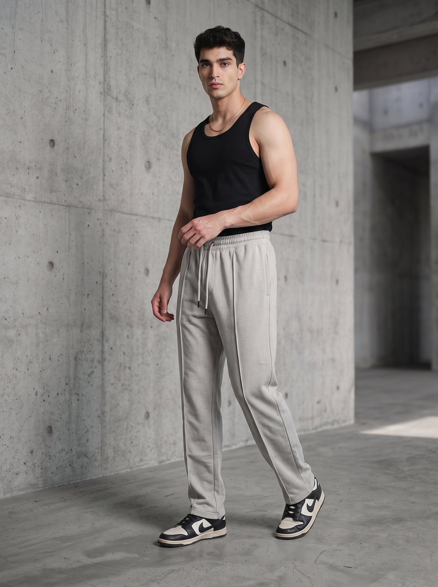 Light Grey Straight Fit Trouser