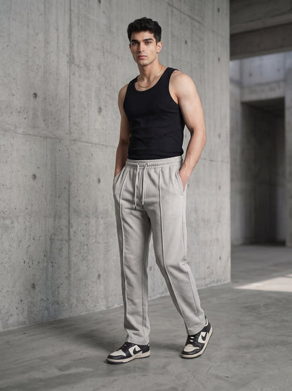 Light Grey Straight Fit Trouser