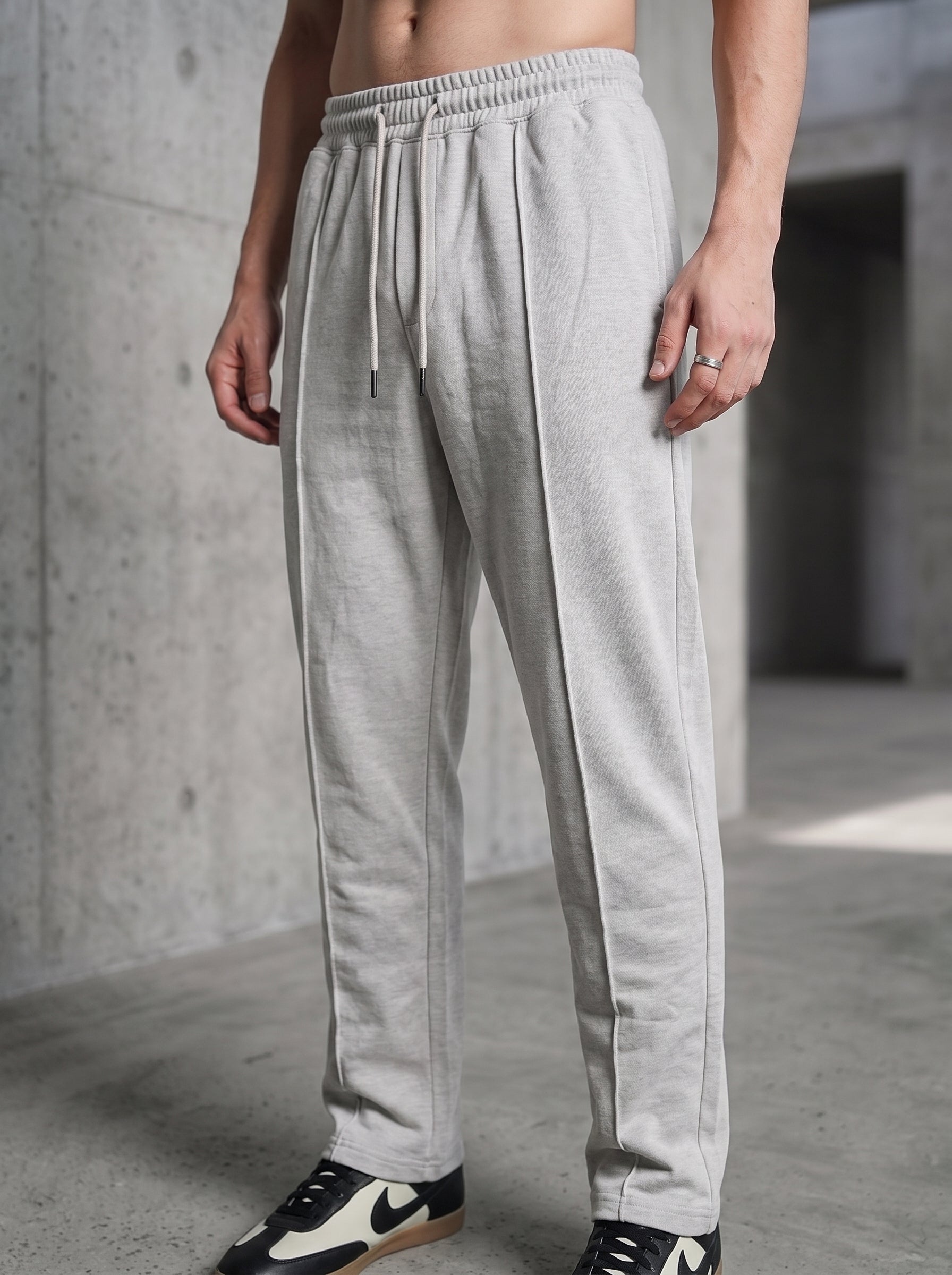 Light Grey Straight Fit Trouser