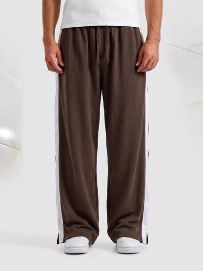 Dark Brown Side Strips Baggy Trouser