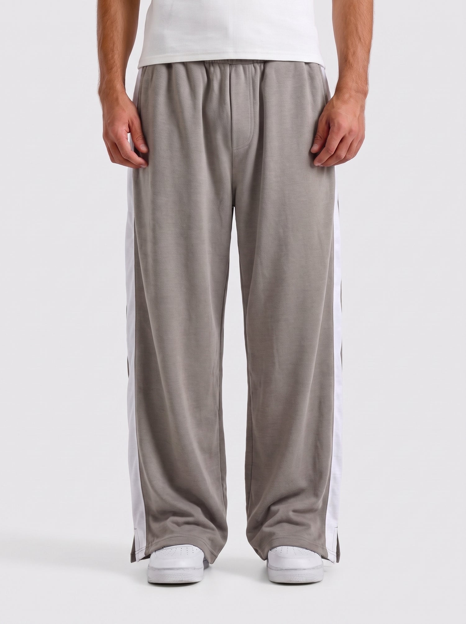 Ash Grey Side Strip Baggy Trouser