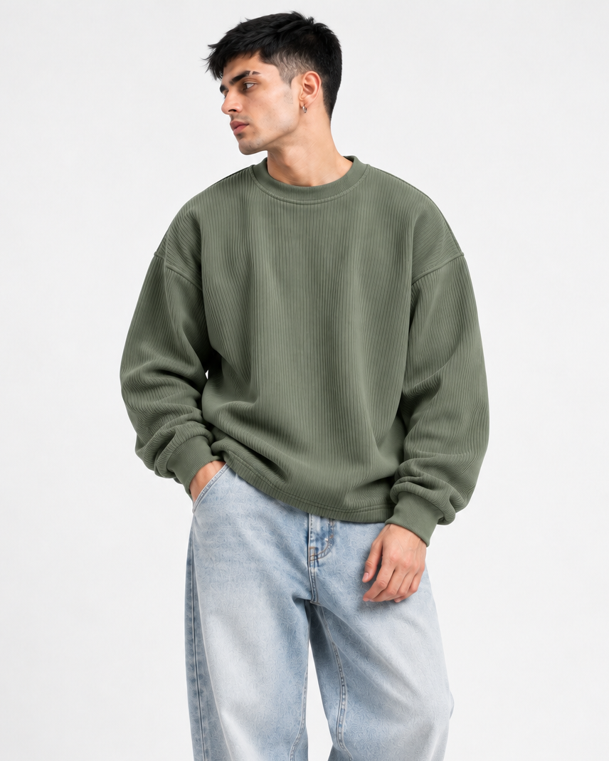 Oversize Knitted Sweaters - Sage Green