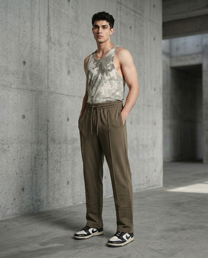 Olive Straight Fit Trouser
