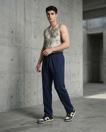 Navy Blue Straight Fit Trouser